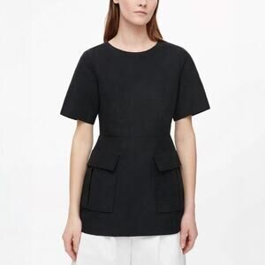 COS Black Waisted Tunic Top Size 4